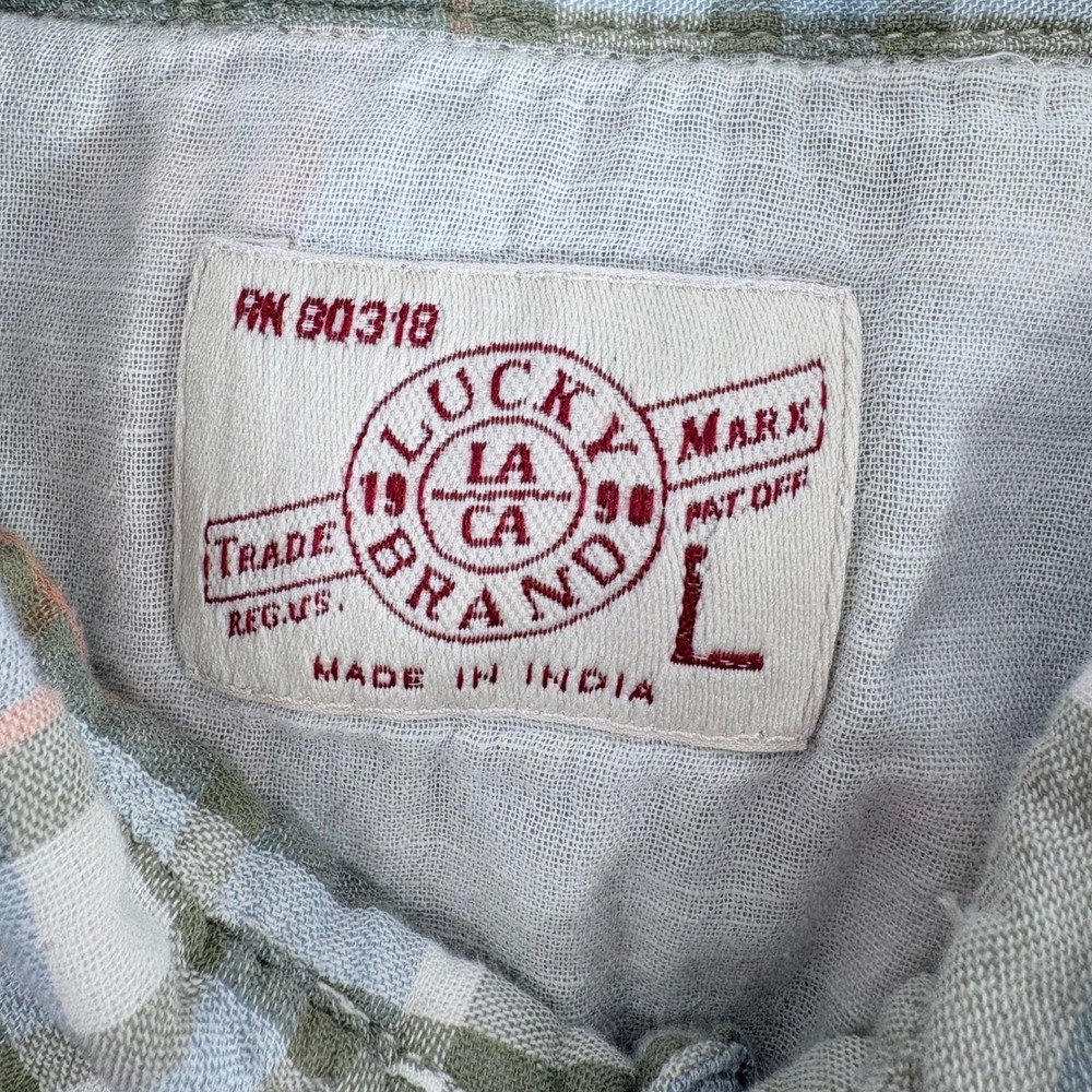 Lucky Brand Plaid Pearl Snap Western Shirt Women's L Lined Cotton Blend Warm - Picture 4 of 10